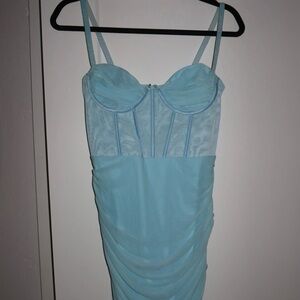 Oh Polly Light Blue Mini Dress
